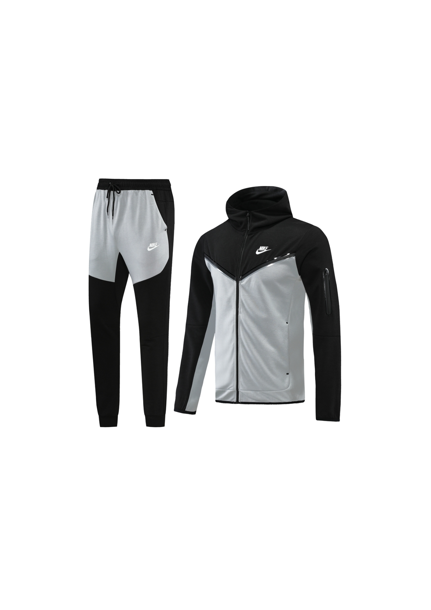 Conjunto Nike Tech Fleece Cinza e Preto